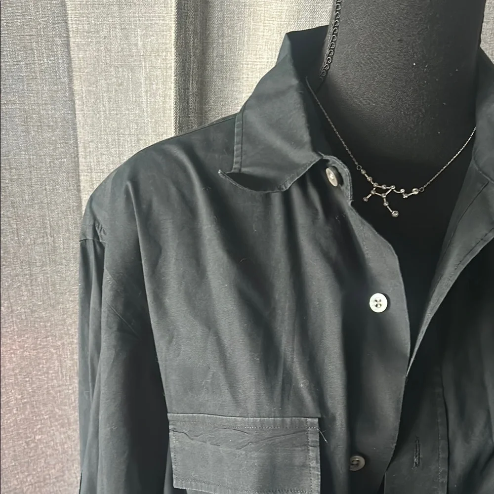 Banana Republic Black Lightweight Shirt Jacket Relaxed Fit